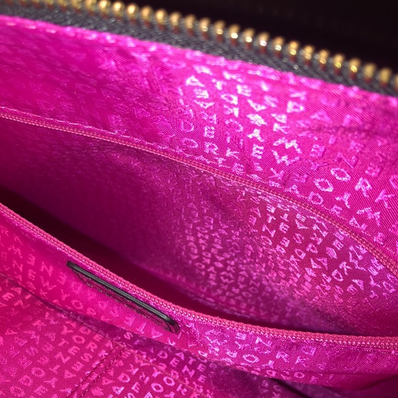 KATE SPADE Wellesley Rachelle Black White Stripe Patent Leather Ext Pocket Bag - Picture 9 of 17